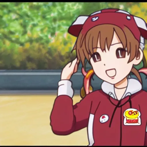 Image similar to Chiaki nanami wearing a burger king uniform, 8k