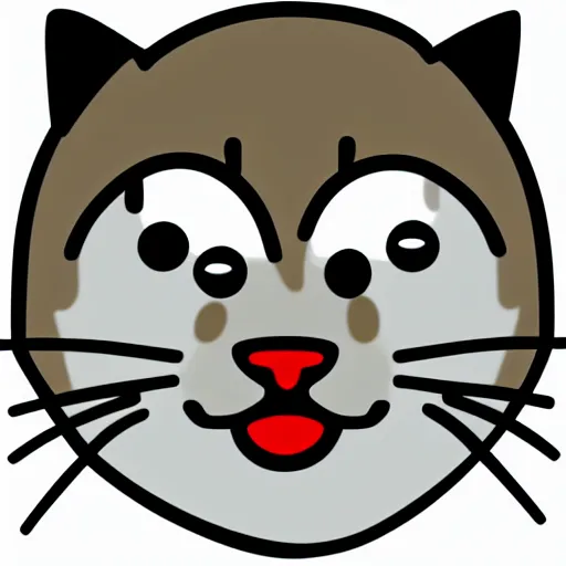 Image similar to A friendly cat, image suitable for use as an icon, simple cartoon style