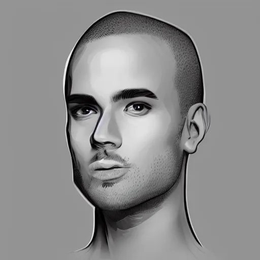 Image similar to human, male, portrait, vectorart, artstation