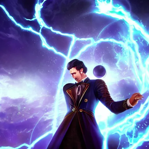 Prompt: Nikola Tesla in the Arcane, riot, league of legends, movie, netflix, full hd,