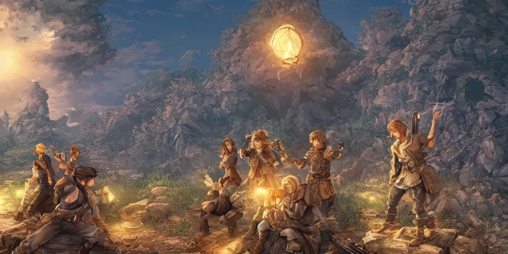 Image similar to now is the time to lift our nation from the quicksands of racial injustice to the solid rock of brotherhood. ultrafine highly detailed colorful illustration, intricate linework, sharp focus, octopath traveler, final fantasy, unreal engine highly rendered, global illumination, radiant light, intricate environment