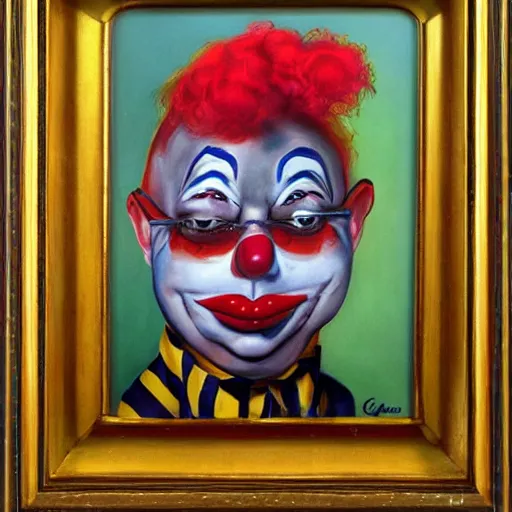 Prompt: rudy guliani, clown portrait