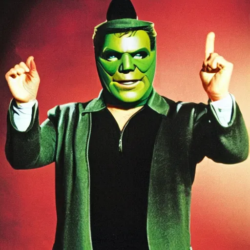 Image similar to william shatner stars in the mask, high quality promotional poster