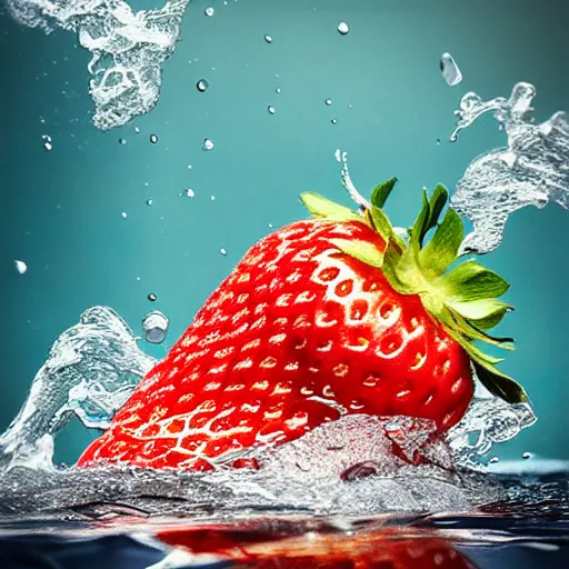 Image similar to half cut slices strawberry, splash underwater! photoshop edit, golden ratio