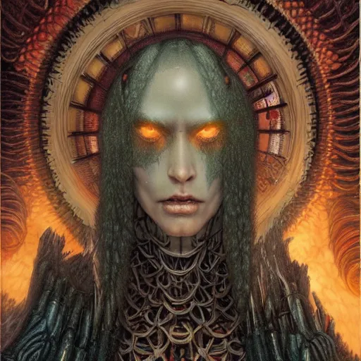 Image similar to hyper detailed masterpiece, underworld angel jean giraud digital art painting darkwave goth aesthetic, creepy, psychedelic, artgerm, donato giancola, tom bagshaw