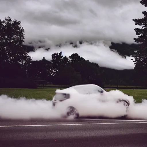 Prompt: car in clouds