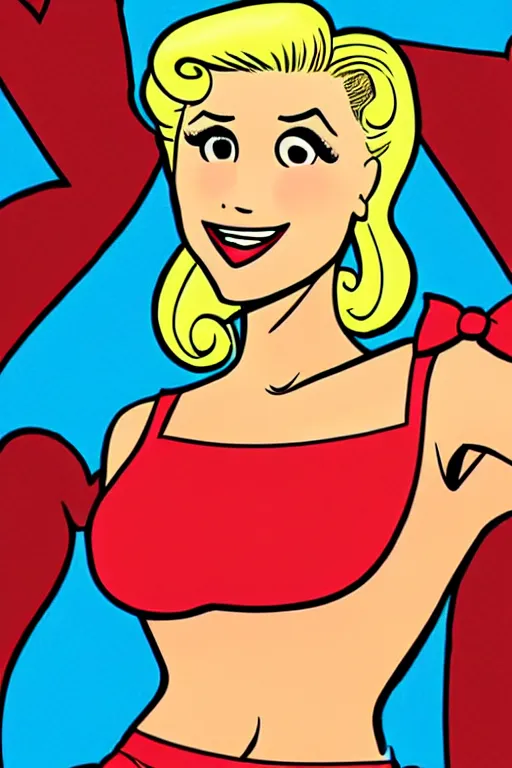 Prompt: betty cooper, in the style of dan decarlo, as drawn by dan decarlo for archie comics,