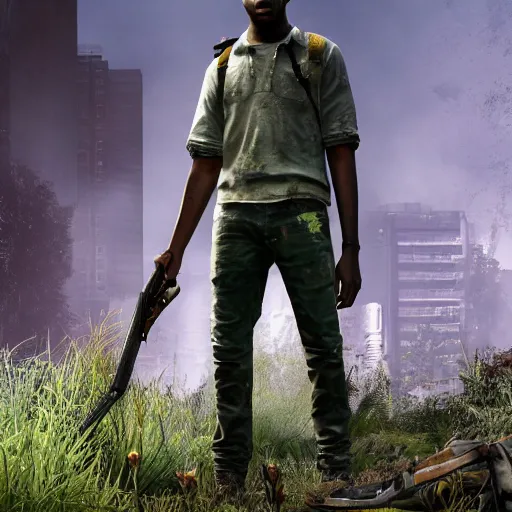 Prompt: high quality 8k screenshot of tyler the creator in The Last Of Us, 8k full body model, detailed rusty texture