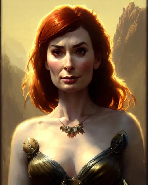 Image similar to felicia day, fantasy character portrait, ultra realistic, concept art, intricate details, highly detailed by frank frazetta greg rutkowski, gaston bussiere, craig mullins, simon bisley
