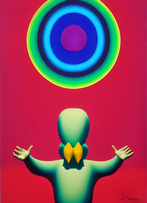 Image similar to devil sculpture by shusei nagaoka, kaws, david rudnick, airbrush on canvas, pastell colours, cell shaded, 8 k