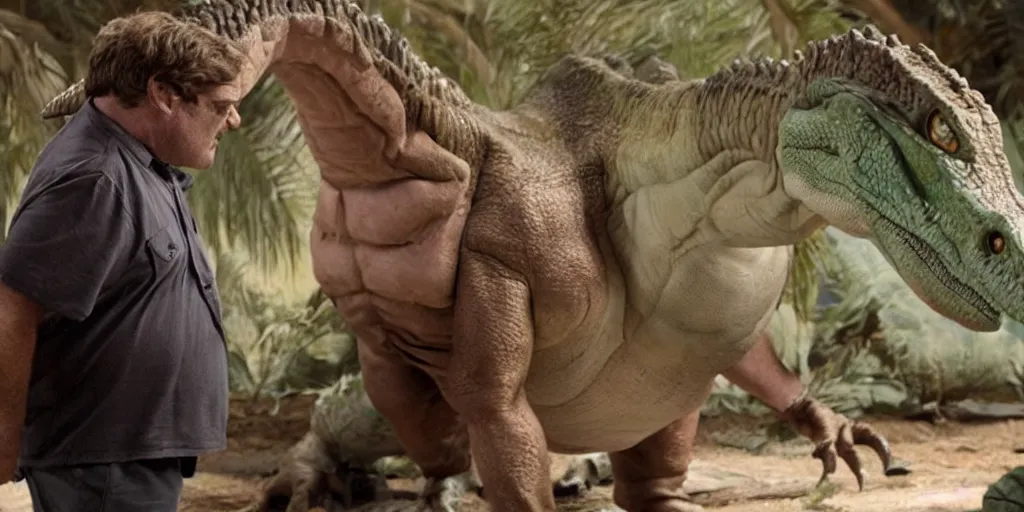 Prompt: John Goodman as a dinosaur