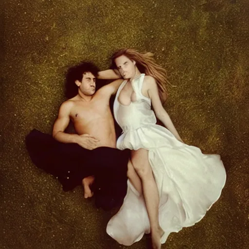 Prompt: Endymion and Selene by Annie Leibovitz