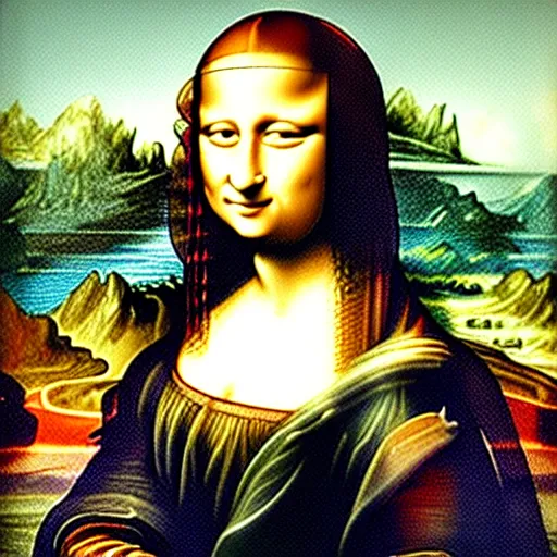 Prompt: the mona lisa as a watercolor painting