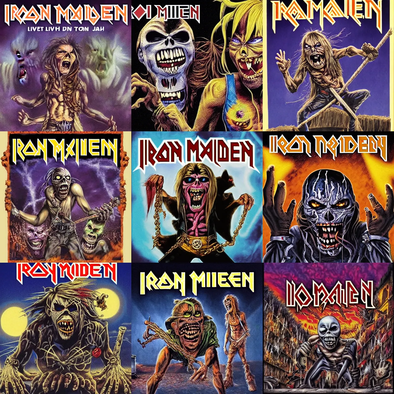 Prompt: iron maiden's live after death featuring tom and jerry