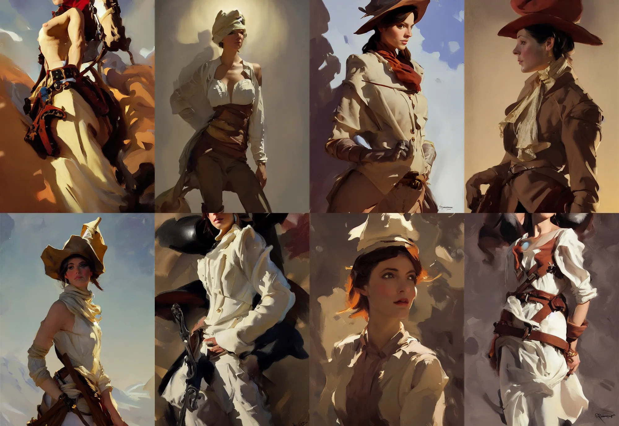 Image similar to portrait of italian spain model girl jodhpurs hyperborea winter traveler treasure hunter greg manchess painting by sargent and leyendecker, fantasy, medium shot, asymmetrical, intricate, elegant, matte painting, illustration, hearthstone, by rhads, by greg rutkowski, by greg tocchini, by james gilleard, by joe fenton