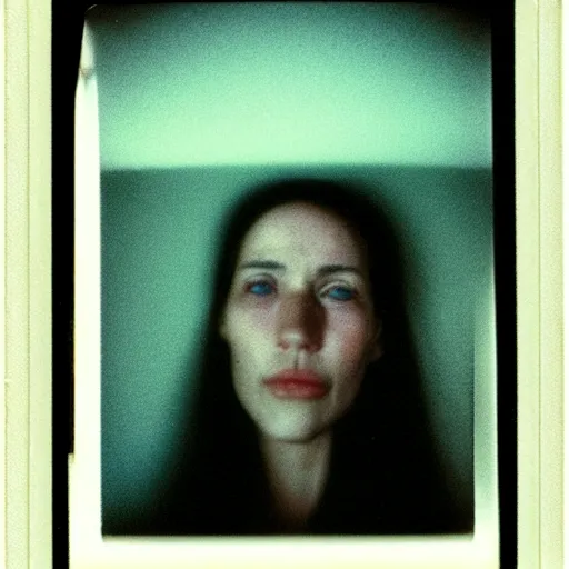 Image similar to polaroid of Hyper-real Yennifer face shot by Tarkovsky