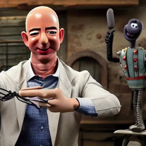 Prompt: Jeff Bezos in a still from Wallace and Gromit