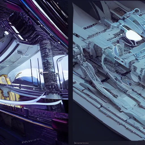 Image similar to sci-fi motherboard structure on the coronation of napoleon painting and digital billboard in the middle, unreal engine 5, keyshot, octane, artstation trending, ultra high detail, ultra realistic, cinematic, 8k, 16k, in style of zaha hadid, in style of nanospace Michael Menzelincev, in style of Lee SOUDER, colors in style of the Blade Runner 2049, in plastic, dark, tilt shift,