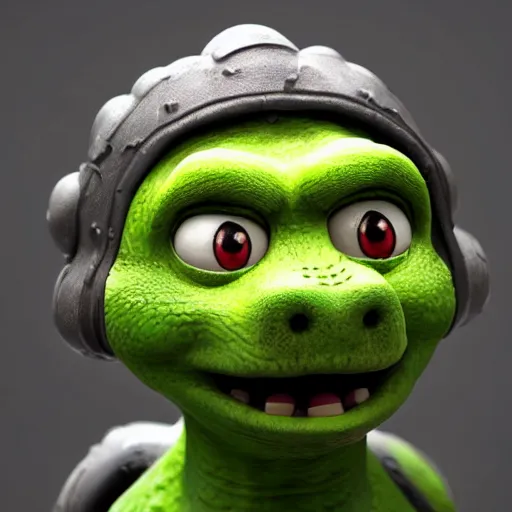 Image similar to mr. bean godzilla super mario pickle rick yoda donkey kong pikachu yeti shrek spongebob homer groot kermit in gears of war, splash art, movie still, detailed face, photorealistic facial features, cinematic lighting, dramatic, octane render, long lens, shallow depth of field, bokeh, anamorphic lens flare, 8 k, hyper detailed, 3 5 mm film grain