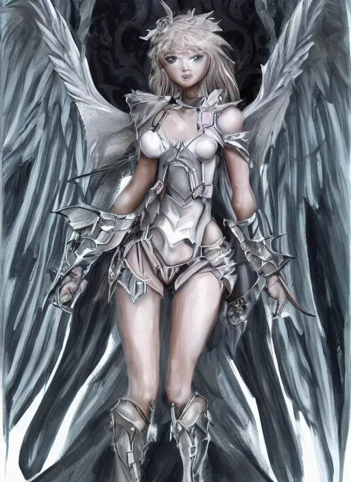 Image similar to concept art. angel knight girl. artsation trending. highly detailed