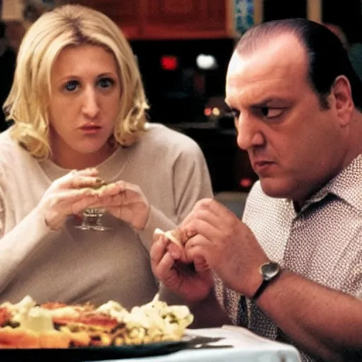 Image similar to tony soprano eating carmela soprano