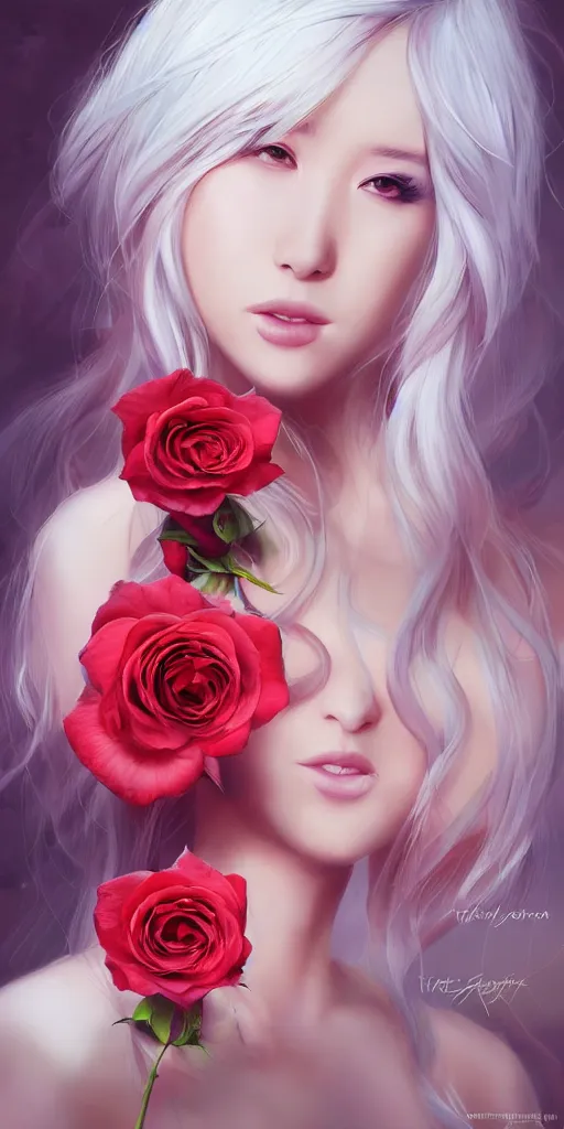 Prompt: a rose by any other name is still a rose, Artwork by Artgerm