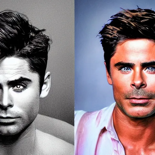 Image similar to zac efron, john stamos and rob lowe, police photo mug, photoshoot, sharp details, face photo, face details sharp, by donato giancola and greg rutkowski and wayne barlow and zdzisław beksinski, eyeballs, product photography, action figure, sofubi, studio lighting, colored gels, colored background,