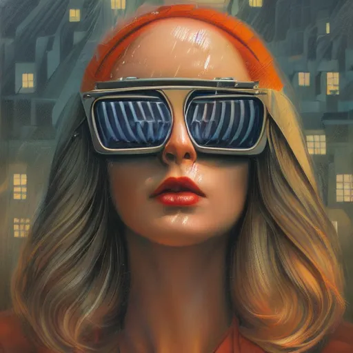 Prompt: detailed face of a woman, clockwork, moment, tectonic sky, skydome, bullet train, turbines, utopian, tech noir, wet reflections, prism, atmospheric, ambient, pj crook, syd mead, livia prima, artgerm, greg rutkowski, nick alm, casey baugh, 8 k, hdr