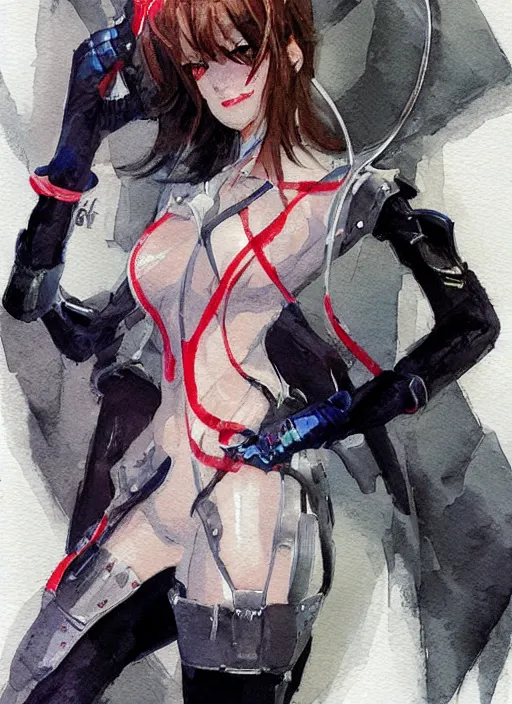 Image similar to concept art of comiket cosplay, pinterest, artstation trending, behance, watercolor, by coby whitmore, silver, laser light,