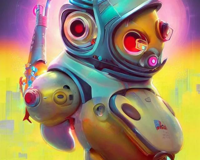 Image similar to lofi BioPunk Pokemon Pikachu portrait Pixar style by Tristan Eaton_Stanley Artgerm and Tom Bagshaw,