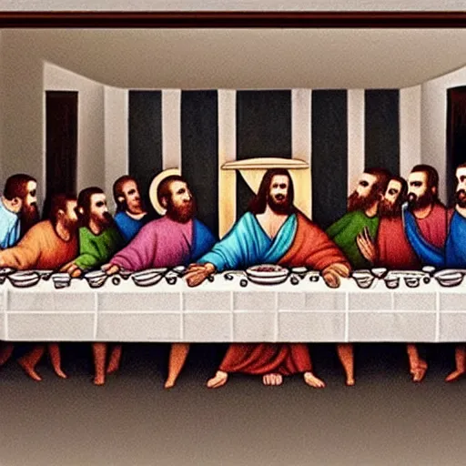 Prompt: the last supper but with smart 1 9 5 0 s businessmen as disciples