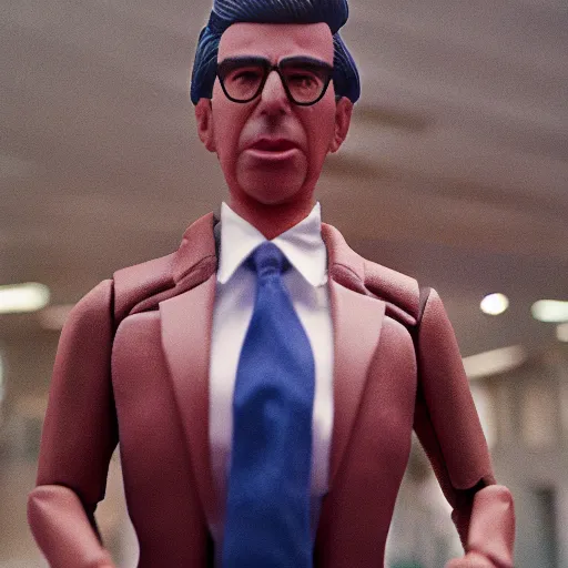 Prompt: picture of a plastic action man figure of Patrick Balkany, cinestill 800t 8k