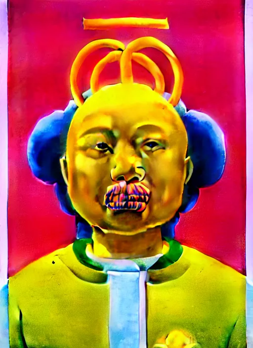 Image similar to warrior by shusei nagaoka, kaws, david rudnick, airbrush on canvas, pastell colours, cell shaded, 8 k