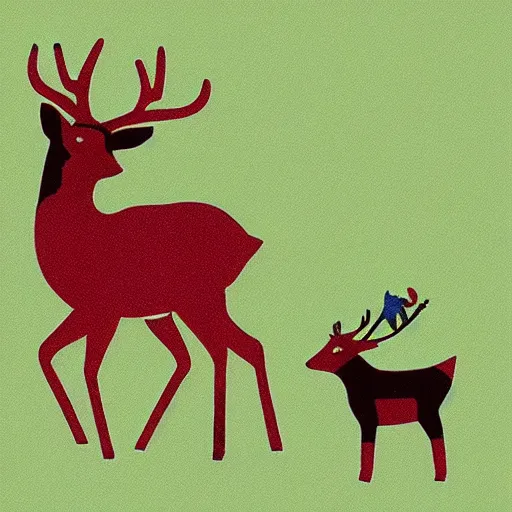 Image similar to deer playing guitar in the style of tatsuro kiuchi