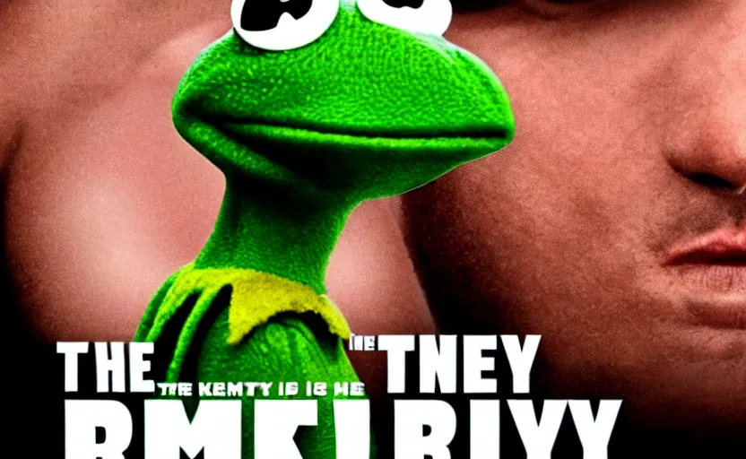 Prompt: the movie rocky except it's kermit the frog