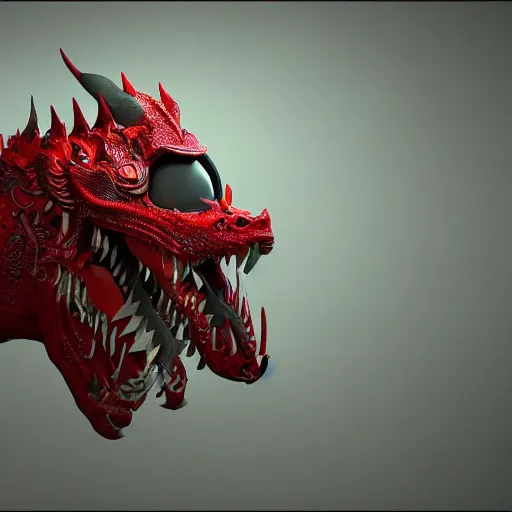 Prompt: portrait of anthropomorphic red fat dragon, old, intricate details, octane render, unreal engine, studio light, 8 k