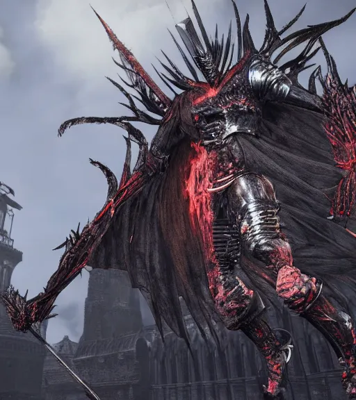 Prompt: a stunning full body screenshot from darksouls 3 of a unique abomination, masterpiece