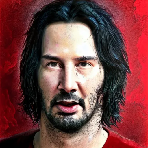 Image similar to hyperrealistic mixed media image of Morbidly Obese Keanu Reeves Chicago Bulls basketball, stunning 3d render inspired art by István Sándorfi and Greg Rutkowski, perfect facial symmetry, realistic, highly detailed attributes and atmosphere, dim volumetric cinematic lighting, 8k octane extremely hyper-detailed render, post-processing, masterpiece,