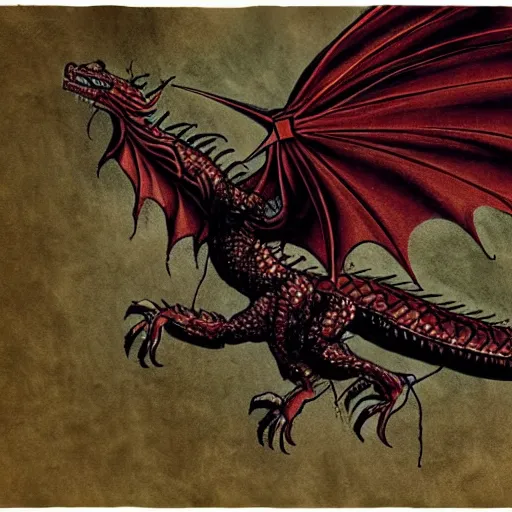 Image similar to dragon flying high, from the movie reign of fire, by steven speilberg