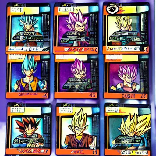 Image similar to yu-gi-oh trading cards with dragonball z characters