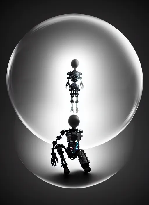 Image similar to black and white lithography of a young beautiful delicate translucent luminous cyborg - robot giving birth to the new world in a bubble, inspired by michelangelo, spiritual, halo, glory, rim light, cinematic, studio dramatic light, poetic, surreal mythical dreamy dark artistic masterpiece, octane render, 8 k, photo