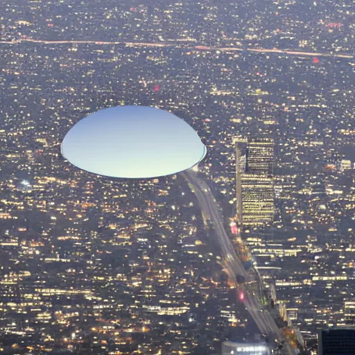 Prompt: UFO in the skies of Los Angeles