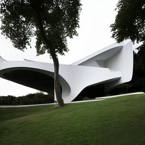 Image similar to house designed by zaha hadid