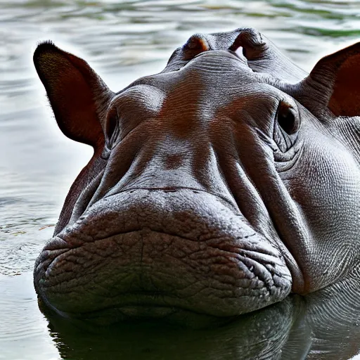 Image similar to hippopotamus cat hybrid, bold natural colors, national geographic photography, masterpiece, full shot