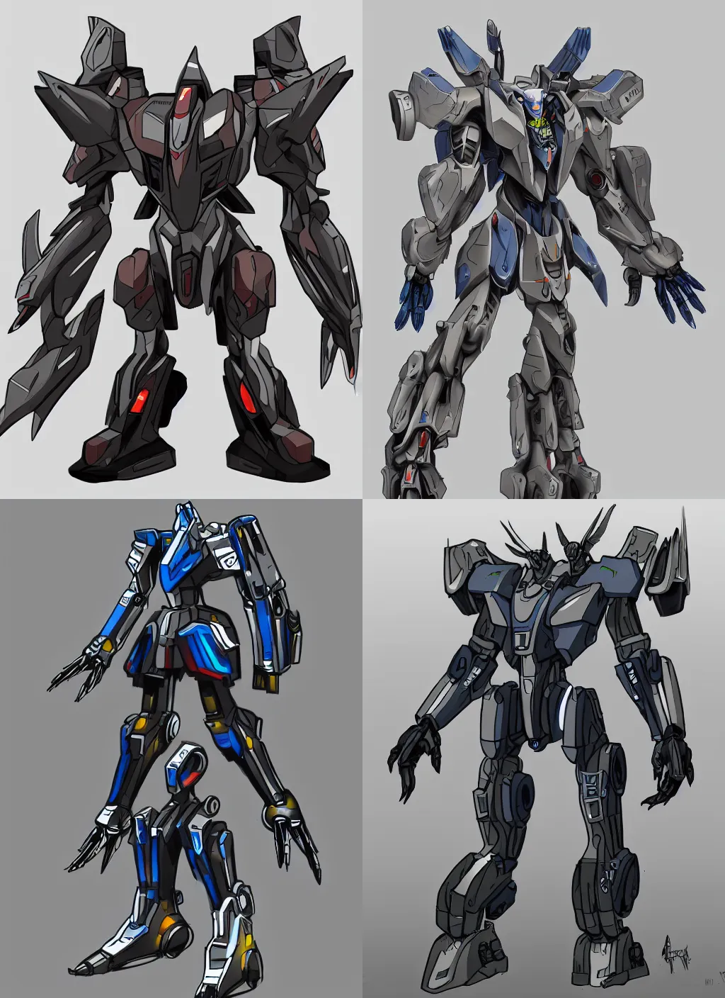 Prompt: concept art of a Cybertronian (F 16) mech Full body, Trending on art station