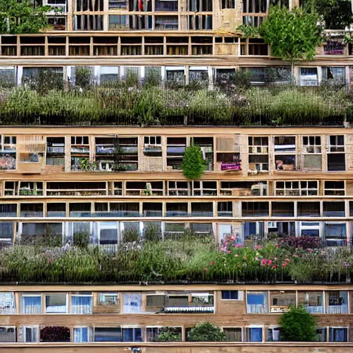 Image similar to insect hotel combined with modern buildings, cityscape, photograph