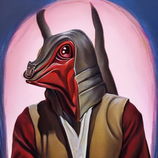 Image similar to jar jar binks still life painting