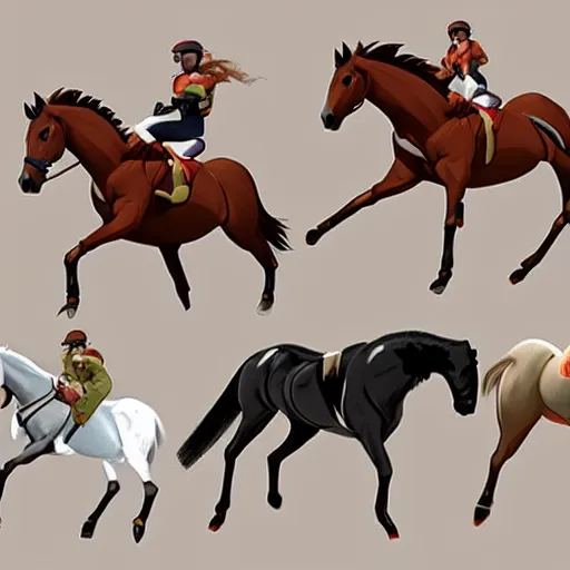 Prompt: horse running, high details, 8k, game character animation frames