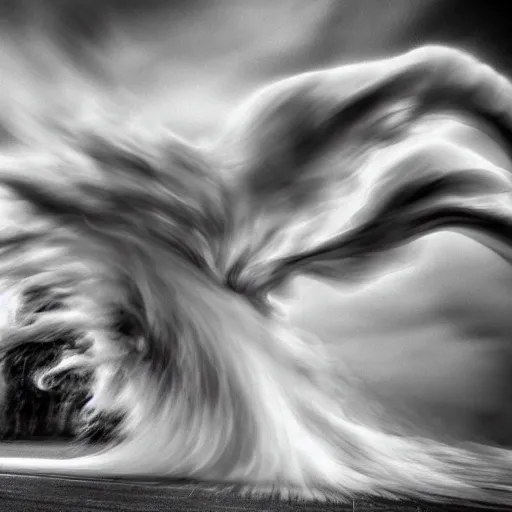 Prompt: a twisted face like a tornado, realistic detailed photography