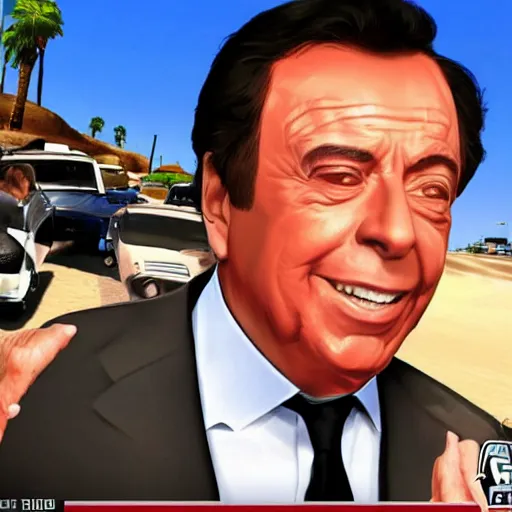 Prompt: silvio santos in gta v loading screen art